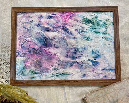 アルコールインクアート×テクスチャーアート 艶と煌めくゴールド