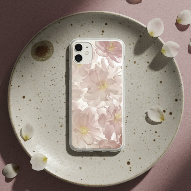 《 夢見草 ゆめみぐさ 》スマホケース iPhone対応｜透明 花柄 アートデザイン 全機種対応 プレゼント