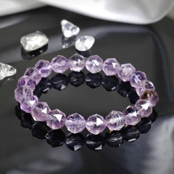10mm罕有鑽石形切割紫水晶手鍊  starcut天然石 穩定愛情 人緣健康 提升睡眠質素 第1張的照片