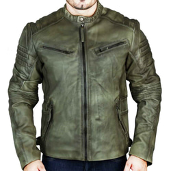 羊革・オリーブグリーンのヴィンテージジャケット Sheep Leather