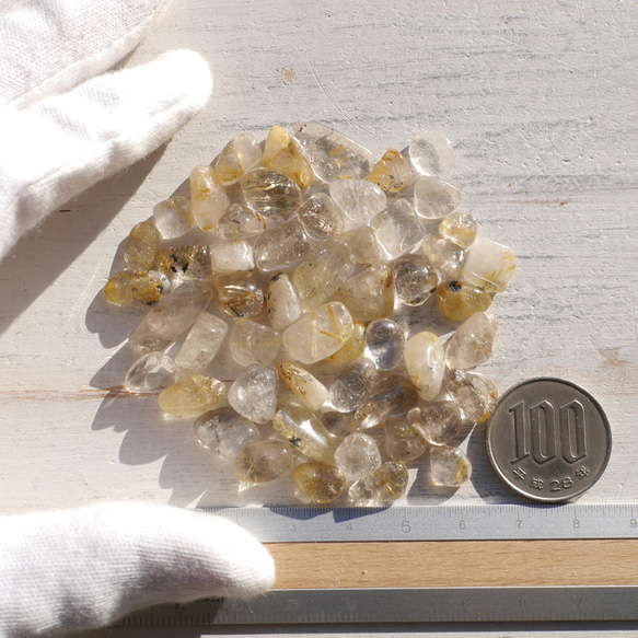 天然石約30g分ルチルクォーツ詰合せ約7～11mm(ブラジル産)穴なしさざれ石 金針入り水晶[sa-221130-01] 17枚目の画像