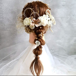 カチューシャ×髪飾りセット　成人式　髪飾り　成人式髪飾り　卒業式　カチューシャ　あみ下ろし 2枚目の画像