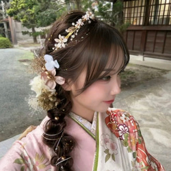 カチューシャ×髪飾りセット　成人式　髪飾り　成人式髪飾り　卒業式　カチューシャ　あみ下ろし 14枚目の画像