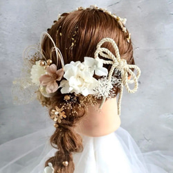 カチューシャ×髪飾りセット　成人式　髪飾り　成人式髪飾り　卒業式　カチューシャ　あみ下ろし 4枚目の画像