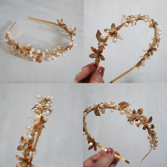 カチューシャ×髪飾りセット　成人式　髪飾り　成人式髪飾り　卒業式　カチューシャ　あみ下ろし 6枚目の画像