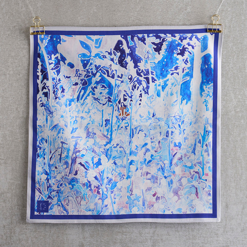 スクエアクロス〝星月夜〟/ギフト紙パッケージ付き （45cmハンカチ