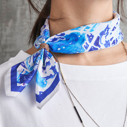 スクエアクロス〝星月夜〟/ギフト紙パッケージ付き （45cmハンカチ