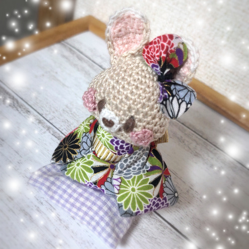 着物姿①☆うさぎさんのあみぐるみ☆送料無料 あみぐるみ e&t 通販