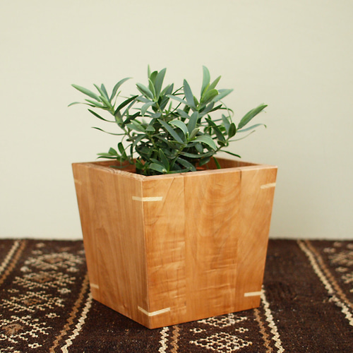 木製鉢カバー3個セット 木製 鉢カバー（3号鉢用）栃材1 植木鉢カバー 一輪挿し・花瓶・花器