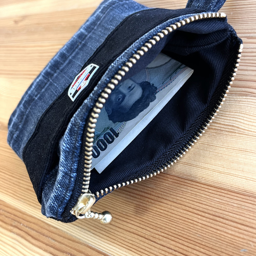 送料込みデニムリメイクポーチ☆ミニポーチ 財布ポーチ ポーチ Shura  