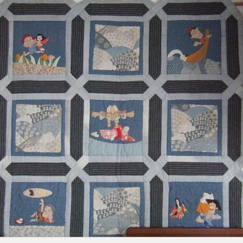 ☆パッチワークキルト：民話ものがたり：タペストリーPatchwork Quilt