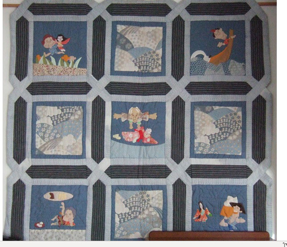 ☆パッチワークキルト：民話ものがたり：タペストリーPatchwork Quilt