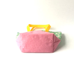 洗える保冷保温ランチバッグ(弁当袋)とお弁当包み✨グリーン-ピンク-イエロー 6枚目の画像