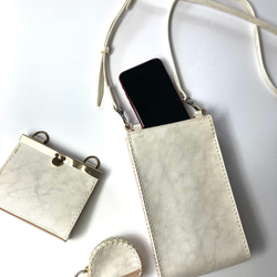 【これひとつでお出かけ】smartphone case & wallet #white 4枚目の画像