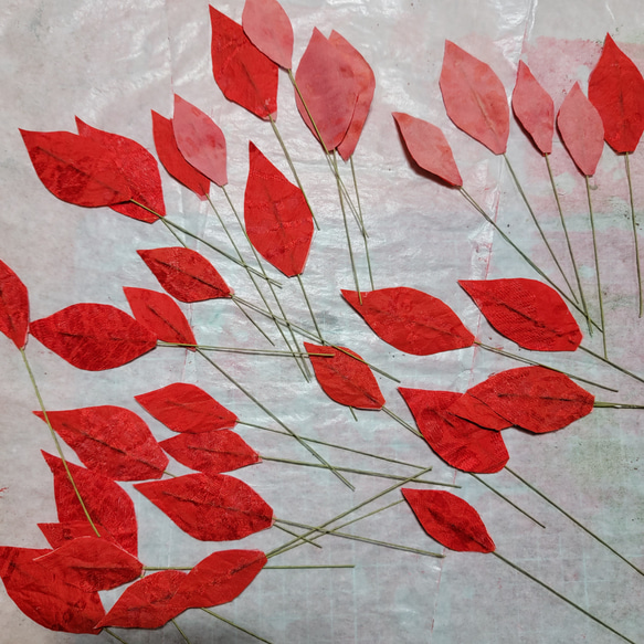 赤いポインセチア　鉢植え風 　正絹布花 19枚目の画像