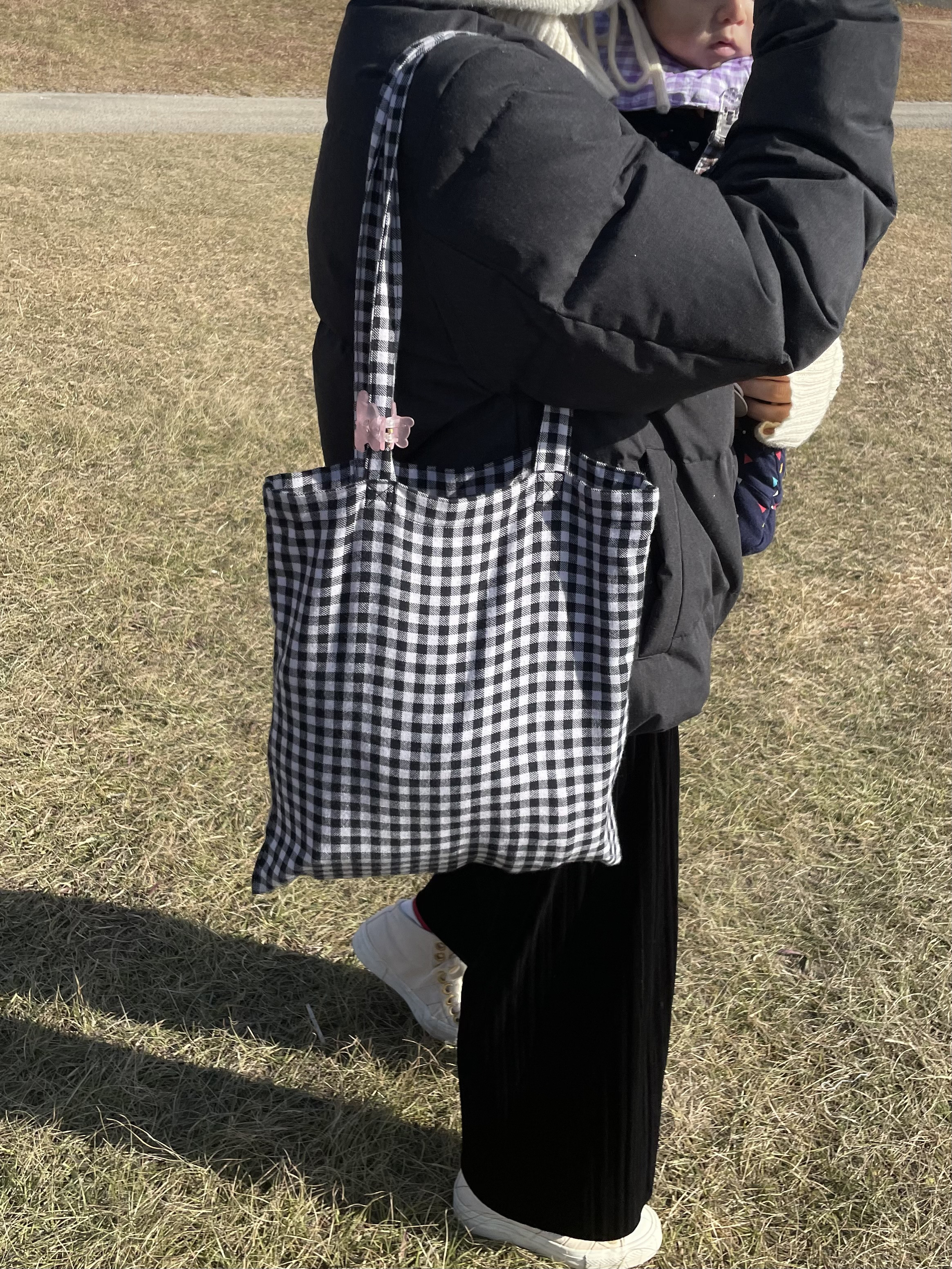 ギンガムチェック トートバッグ STYLEBLOCK トートバッグ ギンガムチェック柄トートバッグ