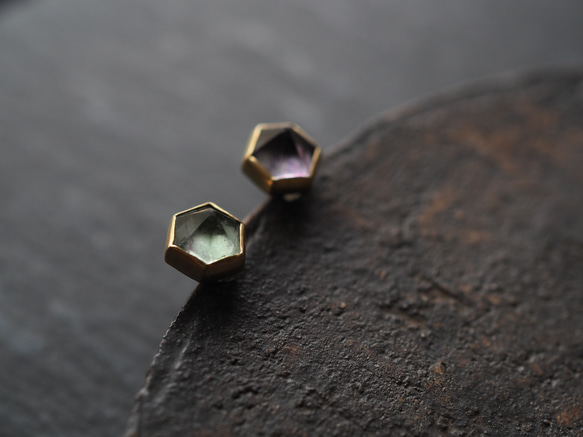 fluorite brass pierce (kangetsu) 4枚目の画像