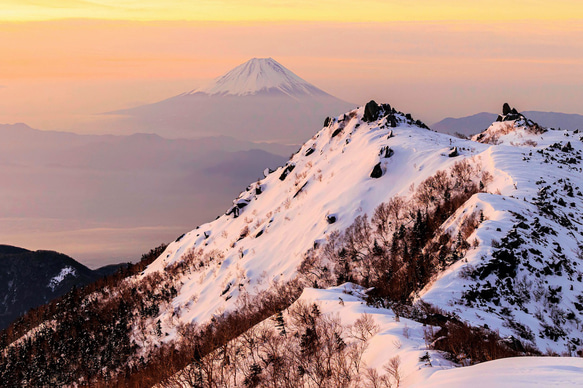 山岳風景写真 〜温もりの朝〜 （富士山･薬師岳･南アルプス･朝焼け･雪山･登山／送料無料） 7枚目の画像