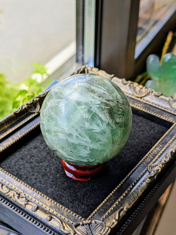 フローライトグリーンエンジェルフェザー天使の訪れ約12〜12.3ミリ