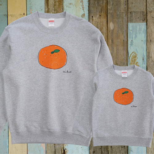 親子でお揃いコーデ2枚セット☆彡 みかんトレーナー ☆お得なセット