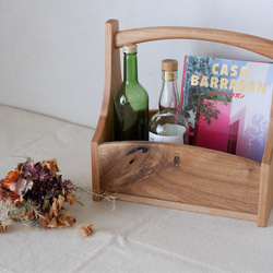 くるみの木のツールボックス 道具箱/マガジンラック/ワインケース