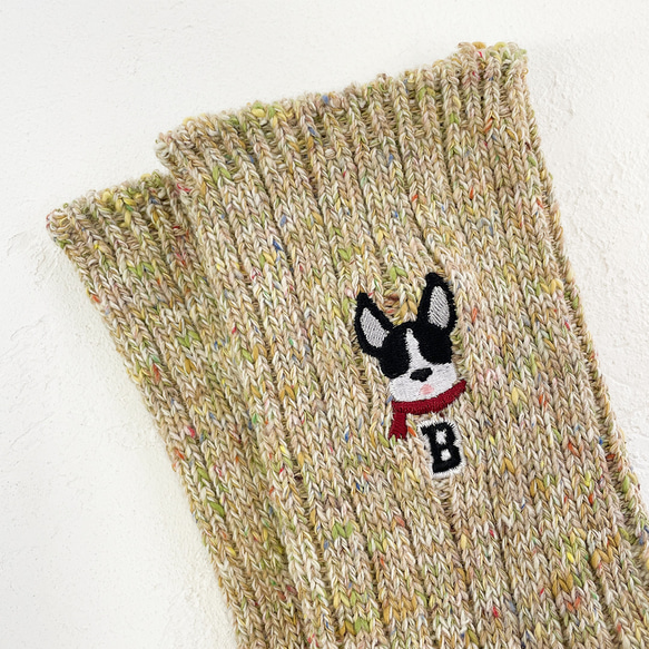 【イニシャル入り】Doggy Face Socks 5枚目の画像