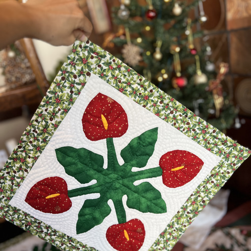 【ハンドメイド】クリスマス キルト タペストリー98×98cm ハンドメイド】クリスマス キルト タペストリー98×98cm