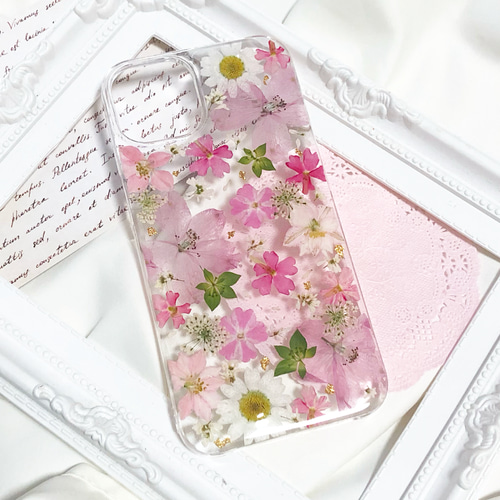 押し花スマホケース 押し花iPhoneケース 押し花ケース iPhoneケース 