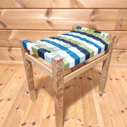 西欧風手編みお洒落スツール　木製椅子・木製スツール・椅子・いす・スツール・無垢材・天然木 7枚目の画像