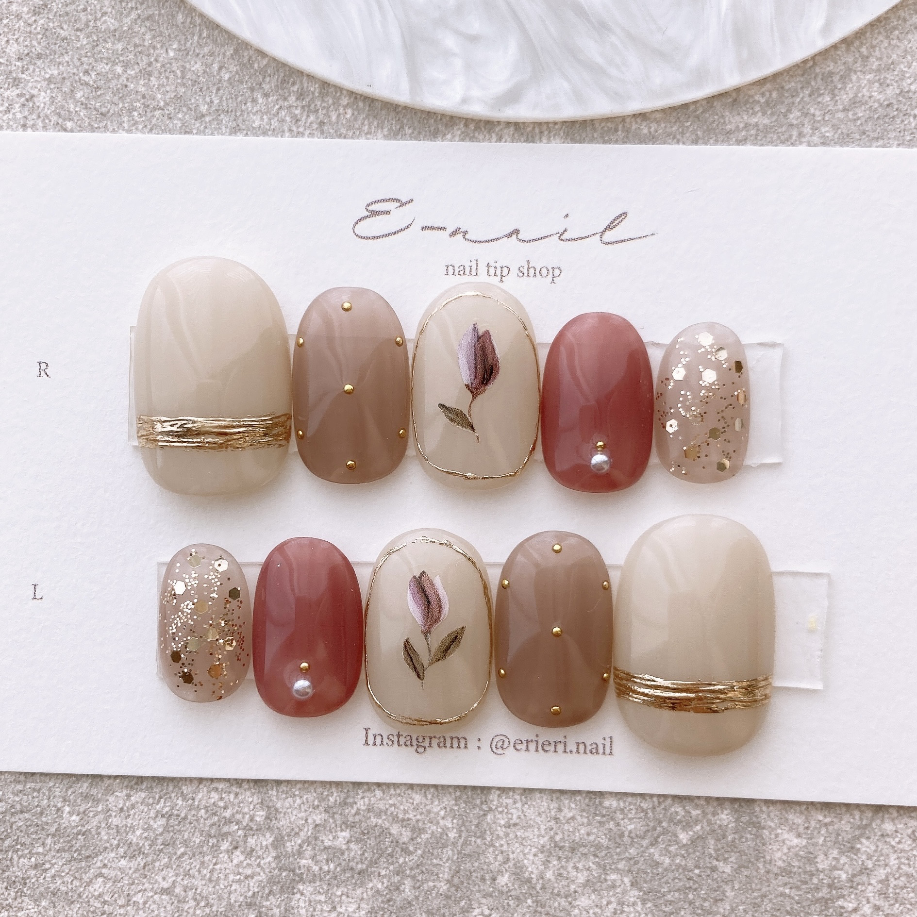 antique tulip ◌ ネイルチップ チューリップ 花 フラワー