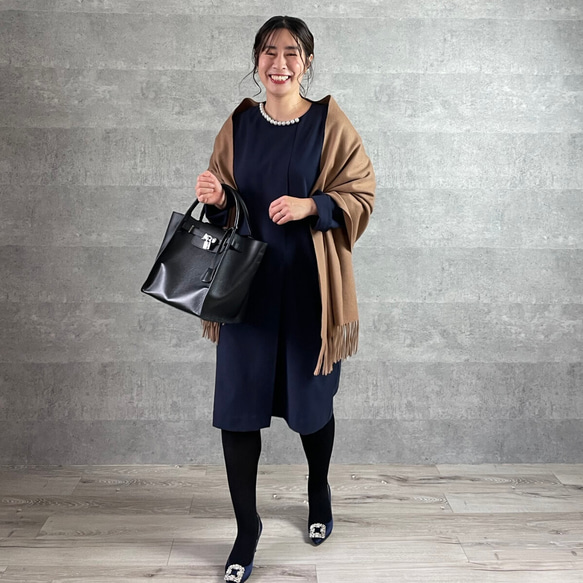 上品パールが華やか♪大人の高見えすっきりワンピース 【L】フォーマル 卒業式 入学式 KMC-510 172483 5枚目の画像