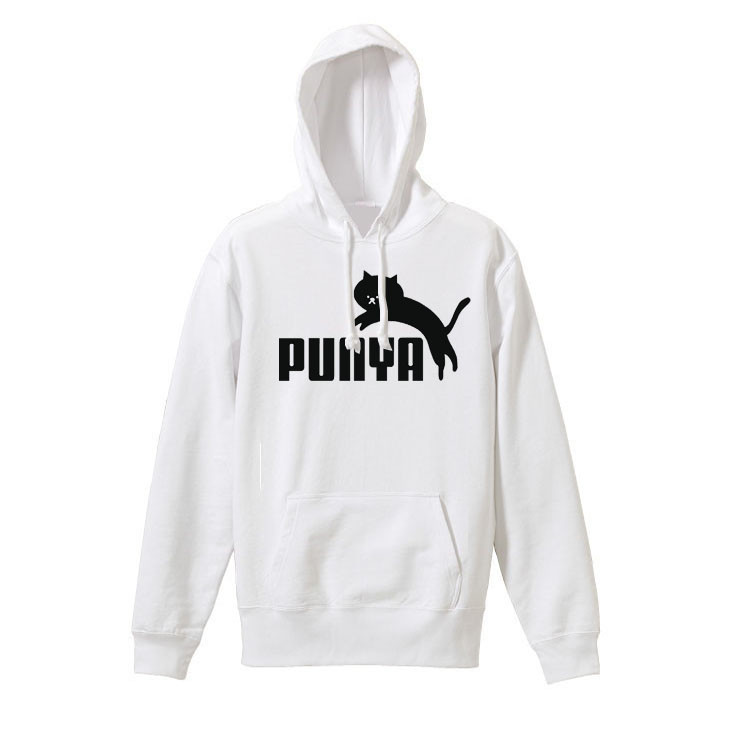 【M～2XLパロディ/8.4oz】プーニャ猫パーカー長袖面白いおもしろプレゼント送料無料・新品