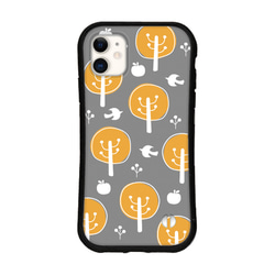 北欧 名入れ スマホケース iPhone16 15 14 13 pro SE 送料無料 iface型 カバー りんご 木 9枚目の画像