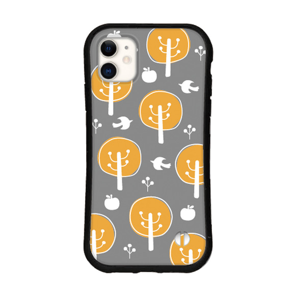 北欧 名入れ スマホケース iPhone16 15 14 13 pro SE 送料無料 iface型 カバー りんご 木 9枚目の画像