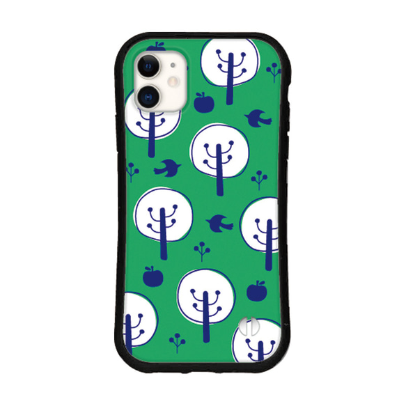 北欧 名入れ スマホケース iPhone16 15 14 13 pro SE 送料無料 iface型 カバー りんご 木 8枚目の画像