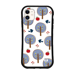 北欧 名入れ スマホケース iPhone16 15 14 13 pro SE 送料無料 iface型 カバー りんご 木 6枚目の画像