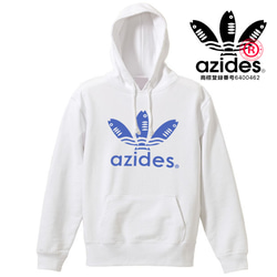 ［azides］8.4ozノーマルカラーアジデス フーデットパーカー長袖 面白い おもしろ プレゼント パロディ 1枚目の画像