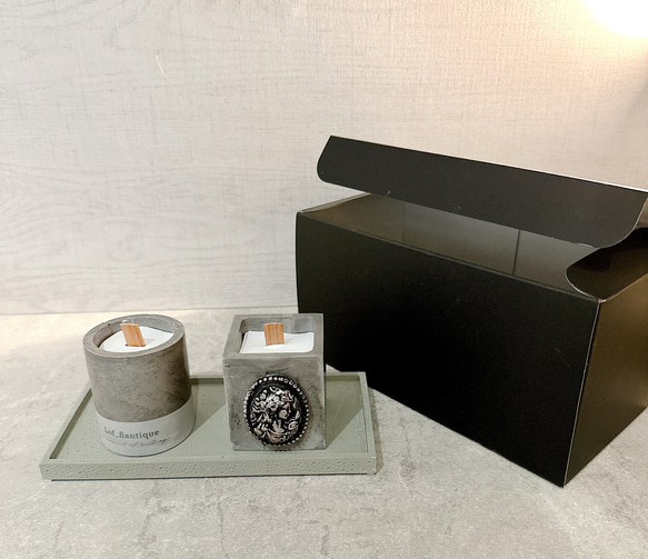 Concrete candle(コンクリートキャンドル)２つ&トレー付き 送料無料 5枚目の画像