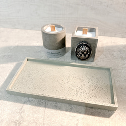 Concrete candle(コンクリートキャンドル)２つ&トレー付き 送料無料 4枚目の画像