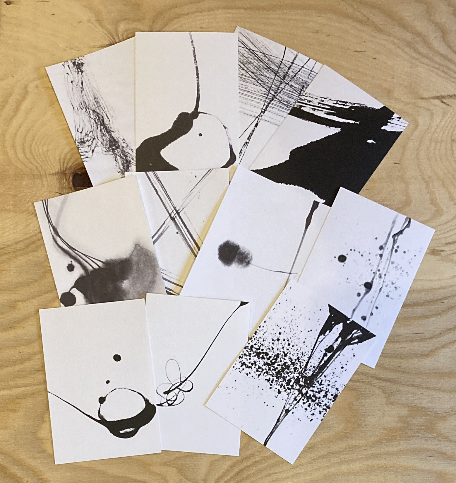 送料無料【墨アートのポストカード】12枚セット ポストカード