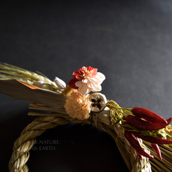 New year Wreath. DRY_sml,RP_2122　- つまみ細工のしめ縄飾り 8枚目の画像