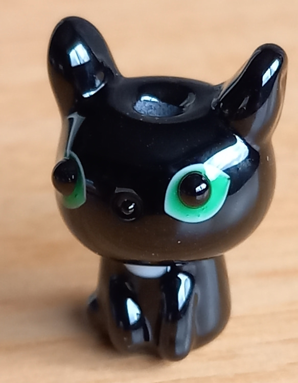 とんぼ玉の黒白猫 E 3枚目の画像