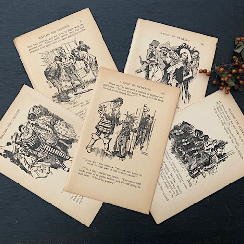 アンティークイラスト英字ペーパー 古本 LONDON 古い味紙