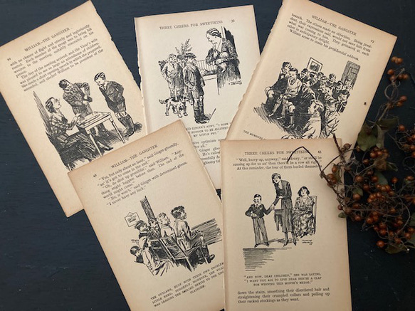 カリグラフィー　アート　洋書　英語　ヴィンテージ本 アンティークイラスト英字ペーパー 古本 LONDON 古い味紙