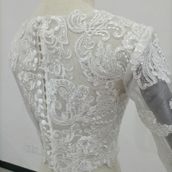 美品！ ウエディングドレス ボレロ トップス　繊細レース 花嫁/ブライズメイド/結婚式/披露宴/ 6枚目の画像