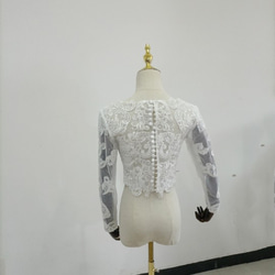 美品！ ウエディングドレス ボレロ トップス　繊細レース 花嫁/ブライズメイド/結婚式/披露宴/ 4枚目の画像