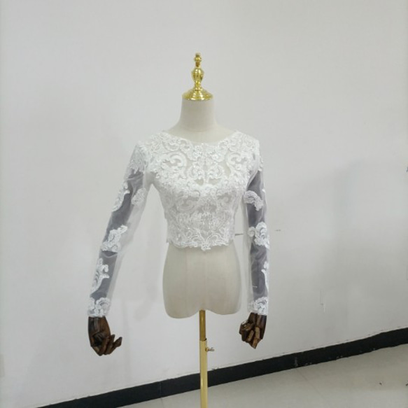 美品！ ウエディングドレス ボレロ トップス　繊細レース 花嫁/ブライズメイド/結婚式/披露宴/ 1枚目の画像