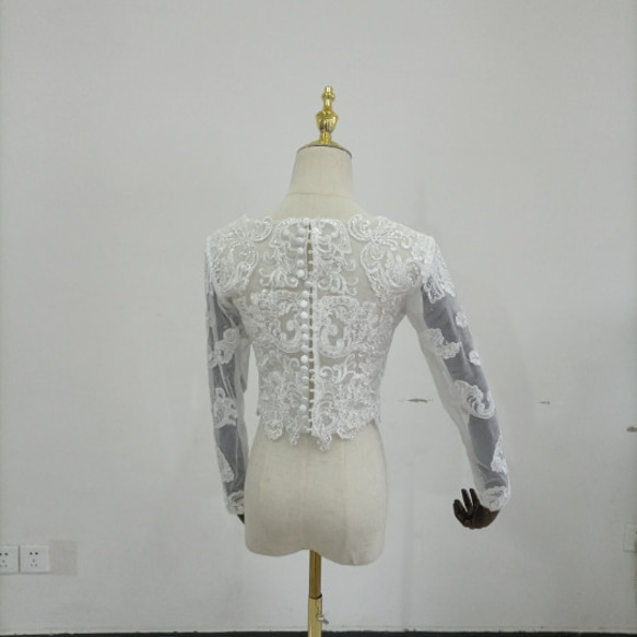 美品！ ウエディングドレス ボレロ トップス　繊細レース 花嫁/ブライズメイド/結婚式/披露宴/ 5枚目の画像