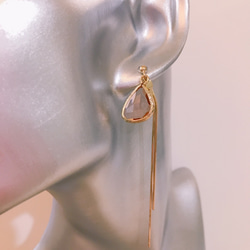 drop pierced earrings♡shellpink 3枚目の画像