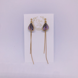 drop pierced earrings♡darkpurple 1枚目の画像